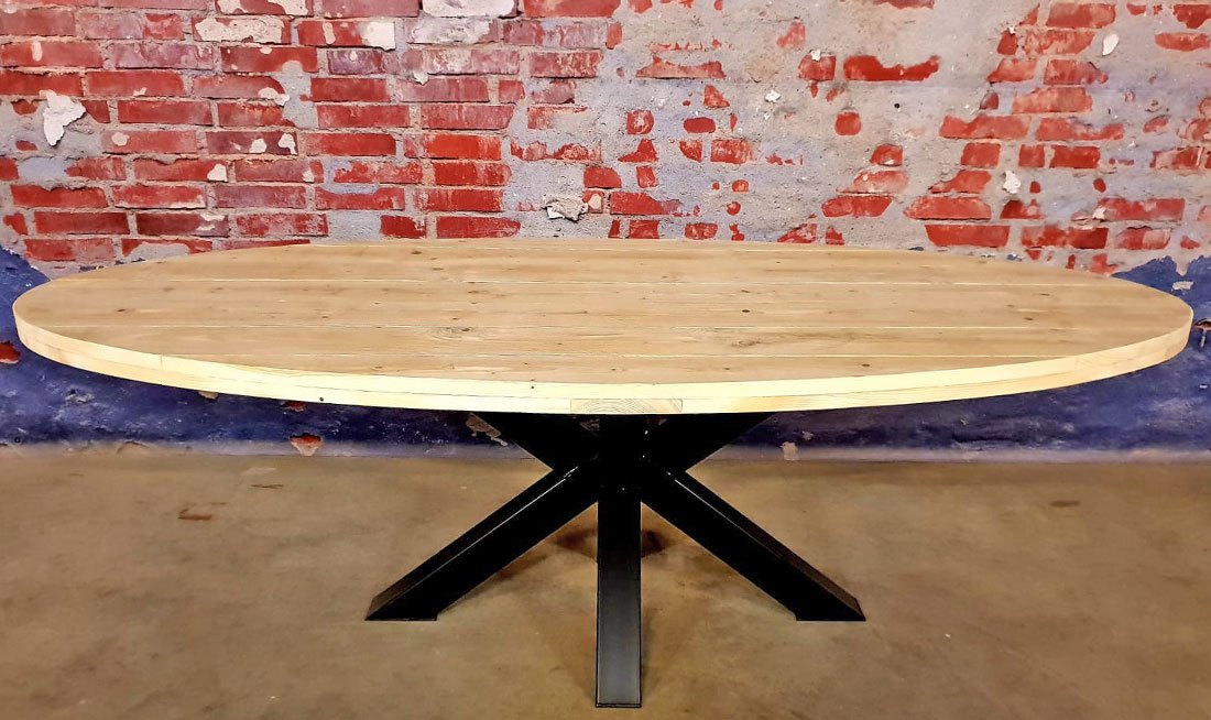 Ovale tafel steigerhout Ovale tafel steigerhout - Afbeelding 2