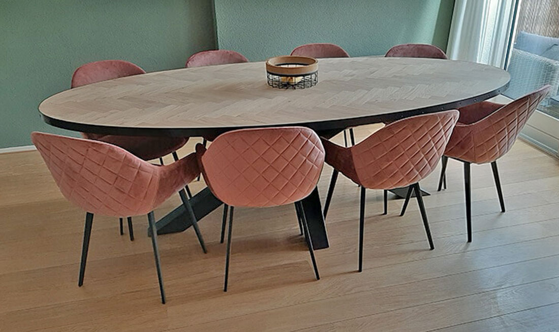 Visgraat eettafel Luc Visgraat eettafel Luc - Afbeelding 3