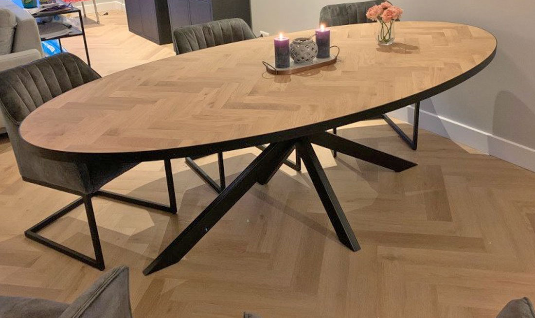 Visgraat eettafel Luc Visgraat eettafel Luc - Afbeelding 2